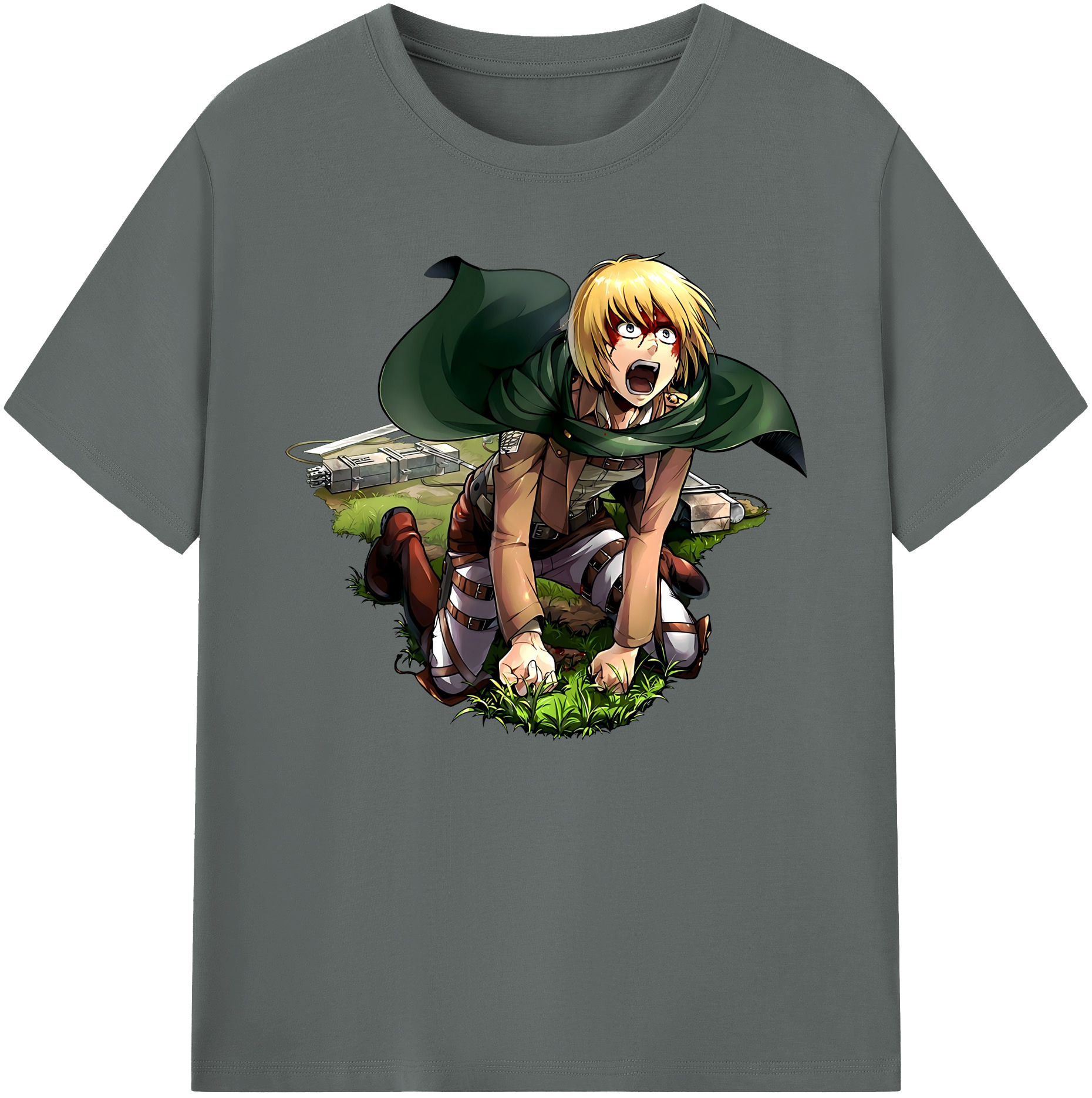 （画像用） 進撃の巨人 アルミン·アルレルト Attack on Titan Armin Arlert 綿100％ メンズ半袖Tシャツ｜肌触りやわらか＆通気性